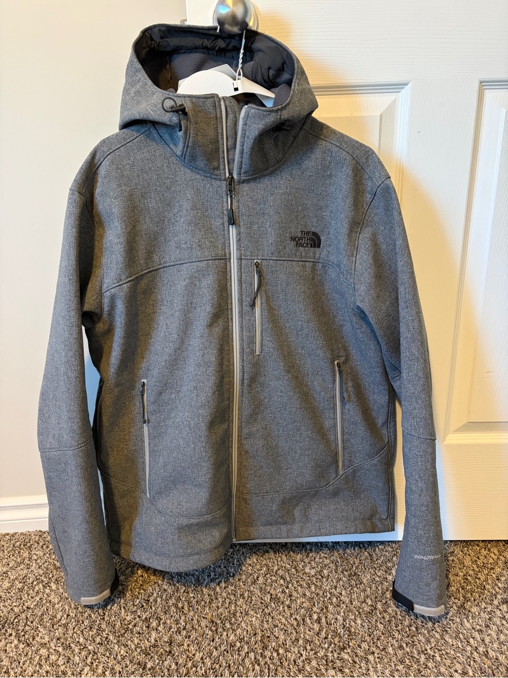 The North Face Men's Gray Hooded Performance Softshell Jacket